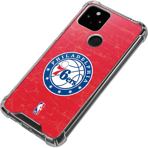 NBA Philadelphia 76ers Distressed Google Pixel 5a 5G Clear Case